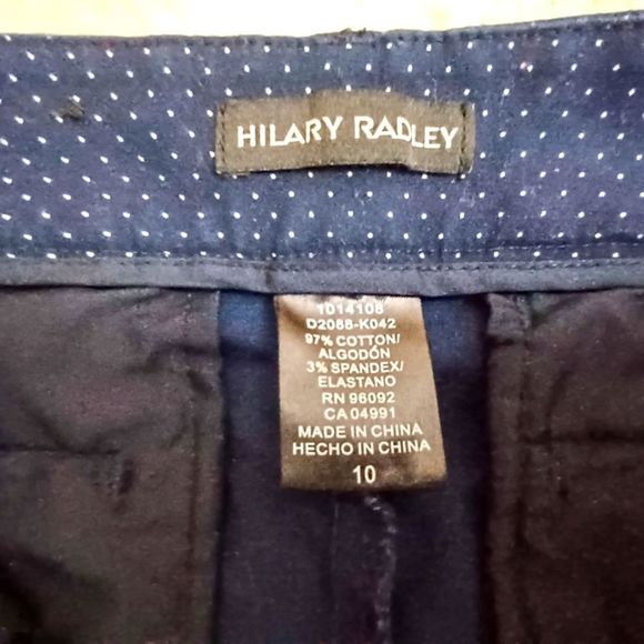 Hilary Radley Navy blue polka dot Capri pants Size 10 - Picture 5 of 6